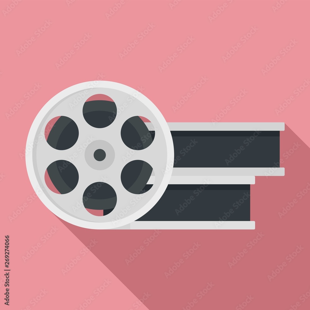 Sticker Film metal roll icon. Flat illustration of film metal roll vector icon for web design