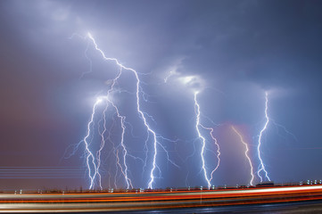 Lightnings and storm