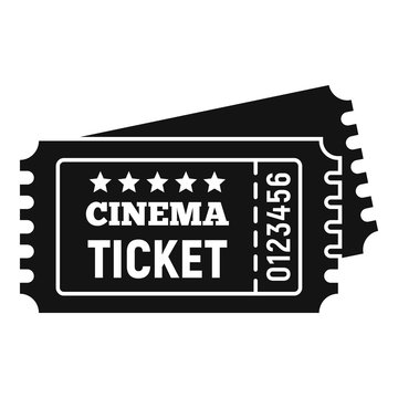 Cinema ticket icon. Simple illustration of cinema ticket vector icon for web design isolated on white background