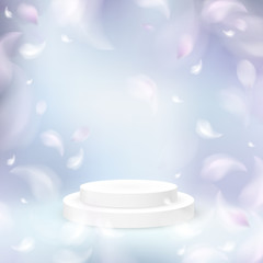 Soft spring background with purple blurred flower petals