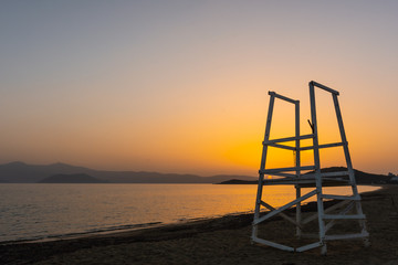 View of the sunset from Agios Prokopios beach, Naxos, Greece
