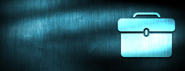 Briefcase icon abstract blue banner background
