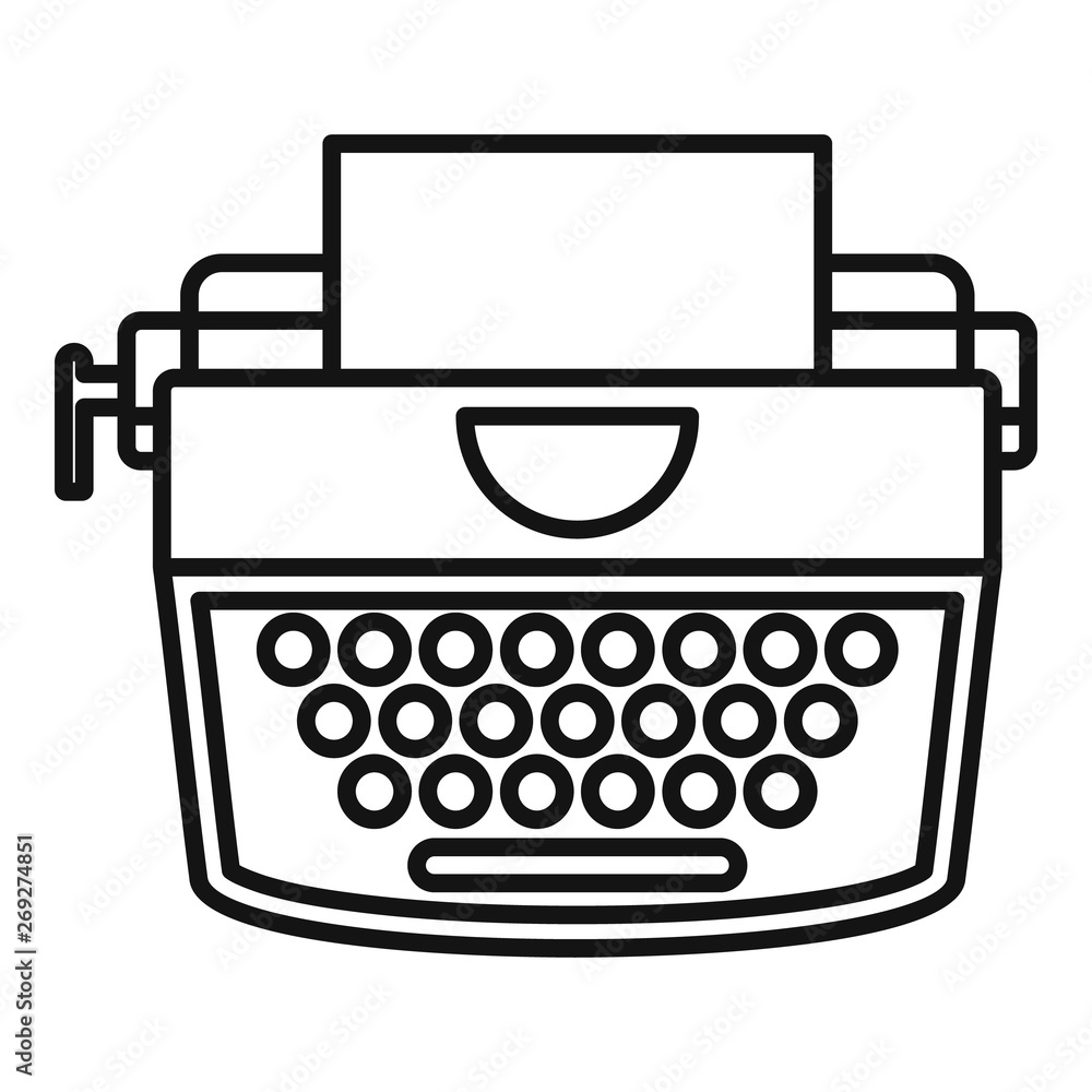Poster retro typewriter icon. outline retro typewriter vector icon for web design isolated on white backgro