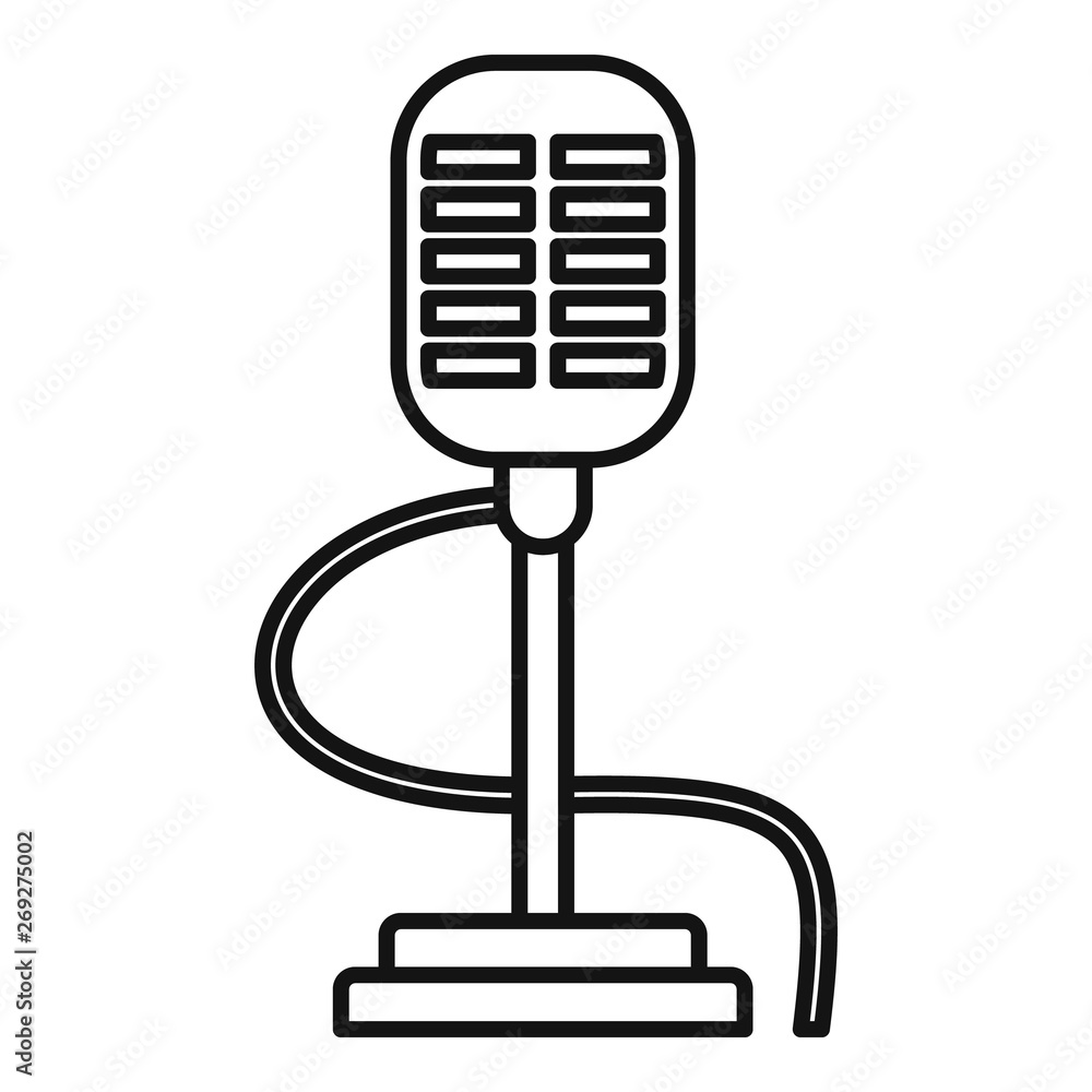 Poster retro microphone icon. outline retro microphone vector icon for web design isolated on white backgro
