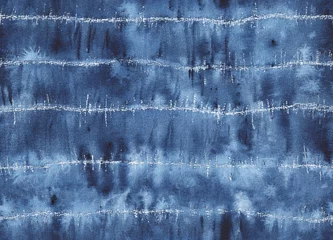Acrylic prints Blue and white Seamless watercolor japanese indigo pattern in shibori style.
