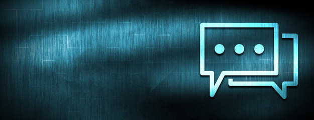 Comments icon abstract blue banner background