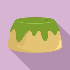 Matcha cake icon. Flat illustration of matcha cake vector icon for web design