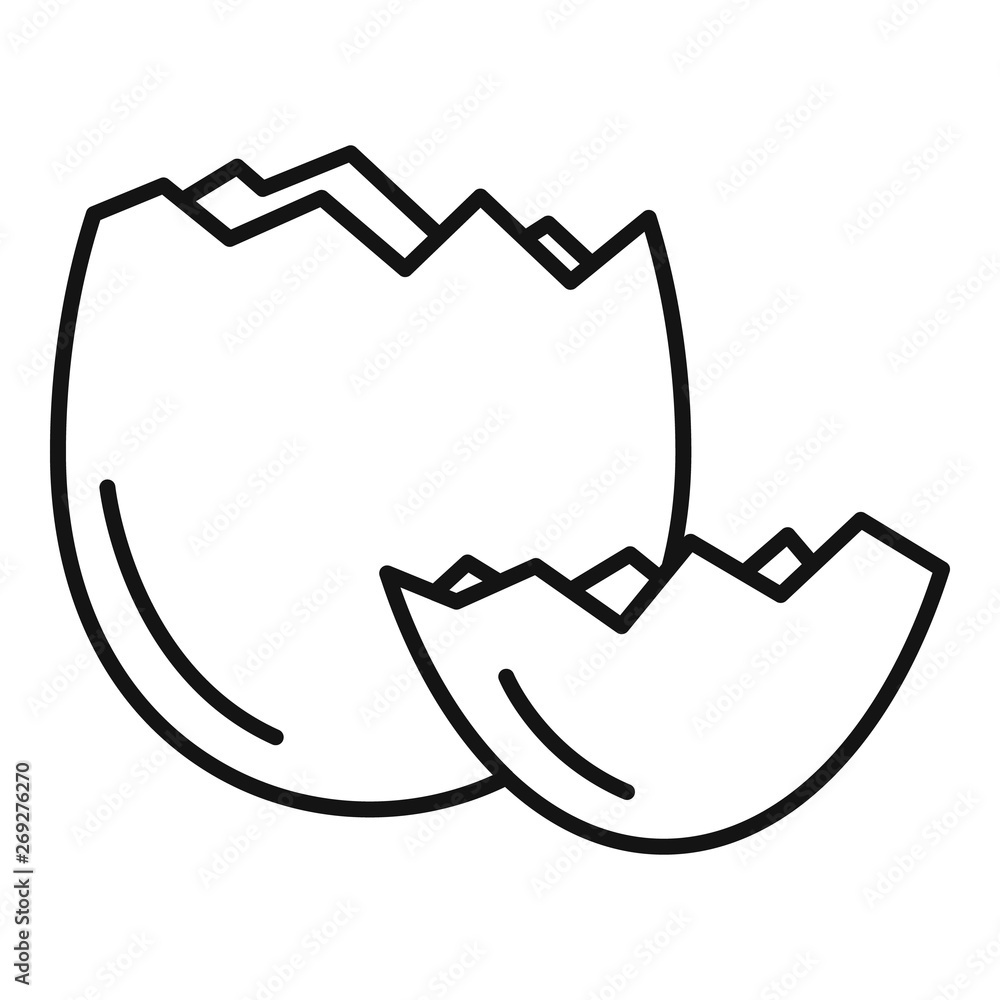 Poster crack eggshell icon. outline crack eggshell vector icon for web design isolated on white background
