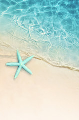 Étoile de mer sur la plage d& 39 été. Fond d& 39 été. Plage de sable tropicale