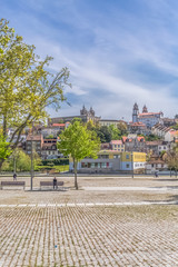 View at the Viseu city, with Cathedral of Viseu and Church of Mercy - obrazy, fototapety, plakaty