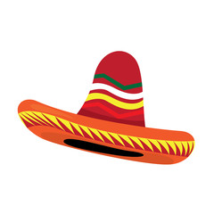 Isolated traditional colored mexican hat image - Vector