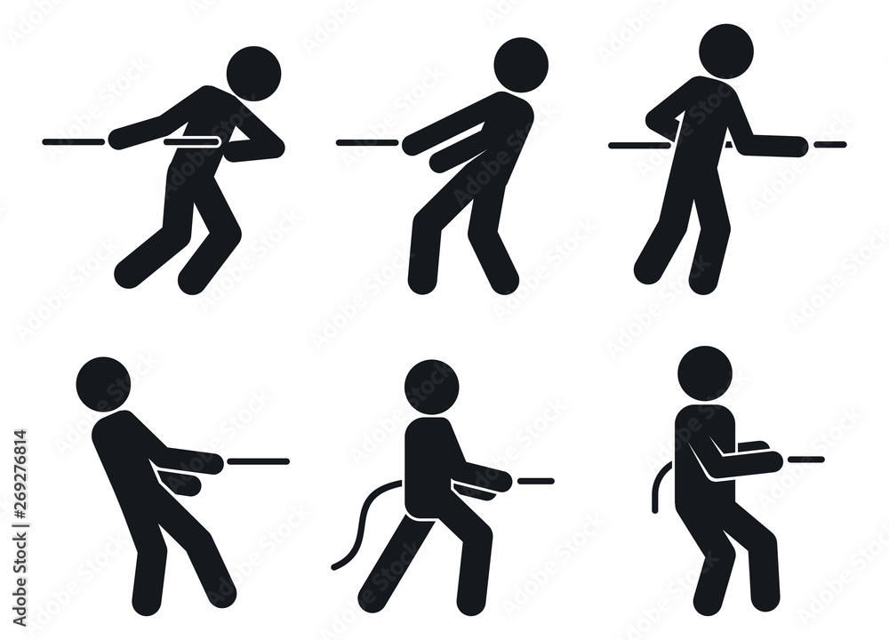 Aufkleber tug of war pull icons set. simple set of tug of war pull vector icons for web design on white backgr