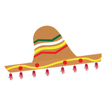 Isolated traditional colored mexican hat image - Vector