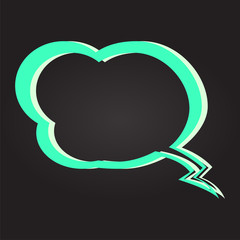 Isolated colored comic bubble chat on a black background - Vector