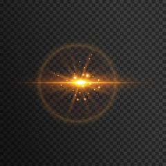 Flash, flare on a transparent background