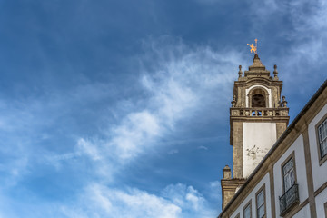 View of a tower at the Church of Mercy, baroque style monument