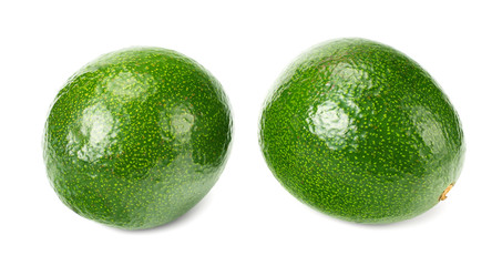 fresh avocados isolated a on white background.