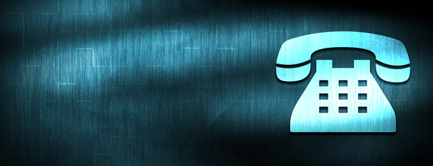 Telephone icon abstract blue banner background