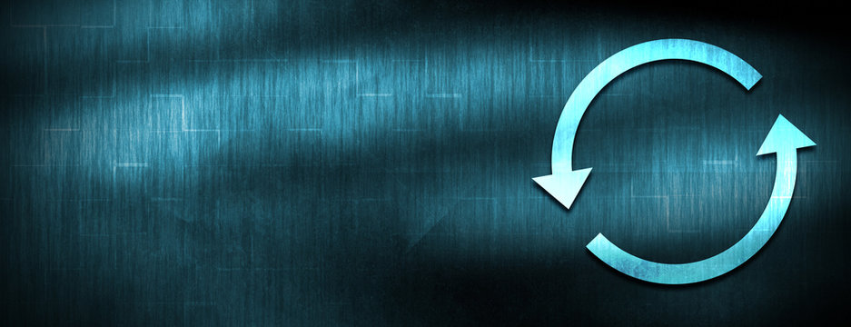 Update arrow icon abstract blue banner background