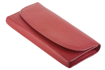 Red wallet isolated on white background
