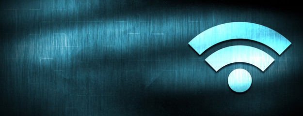 Wifi icon abstract blue banner background