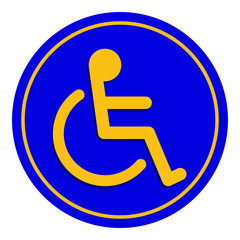 disabled signs blue colors frame background, sign boards for disability slope path ladder way sign badge for disabled, disabled symbol signs on blue boards template