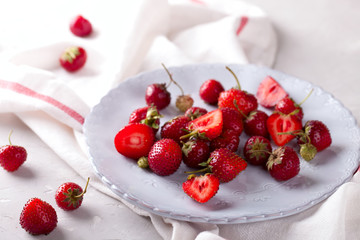 Strawberry Fresh on a plate Berry Food or Healthy diet concept Super Food Vegetarian