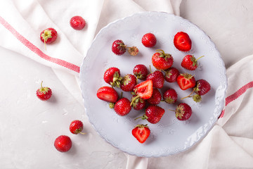 Strawberry Fresh on a plate Berry Food or Healthy diet concept Super Food Vegetarian