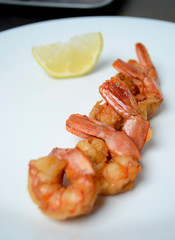 fried shrimp on a white plate