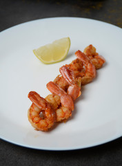 fried shrimp on a white plate