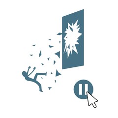 Obraz premium Accident falling through broken window