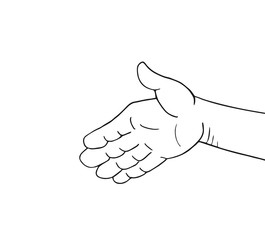 offering hand in friendship illustration