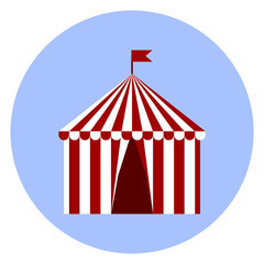 Circus icon. Vector circus illustration. Circus icon on blue backround.