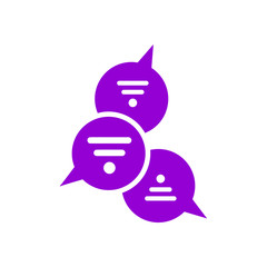 Chat icon, sms icon, chat, bubble, comments icon, communication, talk icon, speech bubbles violet color Icon