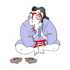 Design of funny man sitting