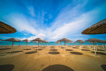 Sunshades on the Tsilivi Beach