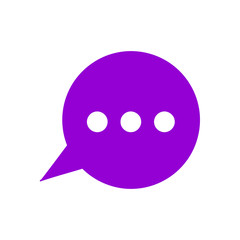 Chat icon, sms icon, chat, bubble, comments icon, communication, talk icon, speech bubbles violet color Icon