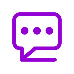 Chat icon, sms icon, chat, bubble, comments icon, communication, talk icon, speech bubbles violet color Icon
