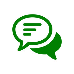 Chat icon, sms icon, chat, bubble, comments icon, communication, talk icon, speech bubbles green color Icon