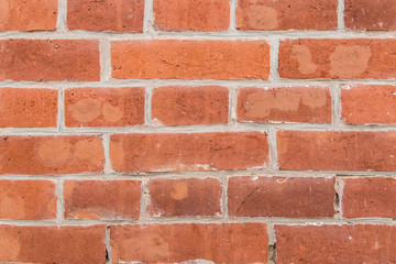 Part of a wall of the city building from a red brick. 