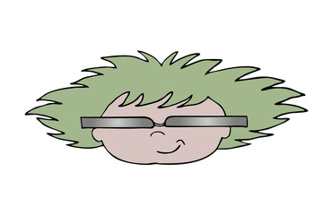 Design of funny horizontal face draw