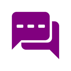 Naklejka premium Chat icon, sms icon, chat, bubble, comments icon, speech bubbles purple color Icon