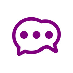 Chat icon, sms icon, chat, bubble, comments icon, speech bubbles  purple color Icon