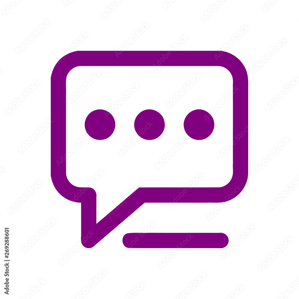 Wall mural chat icon, sms icon, chat, bubble, comments icon, speech bubbles purple color icon