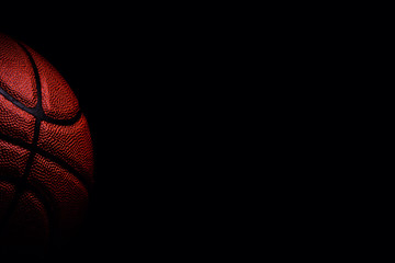 basketball ball on black background.