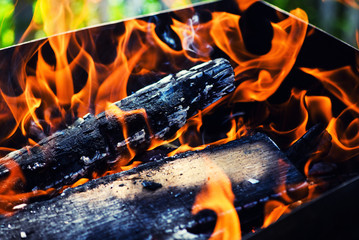burning wood