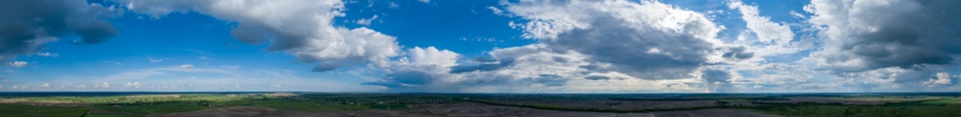 Panorama of clouds aerial shot