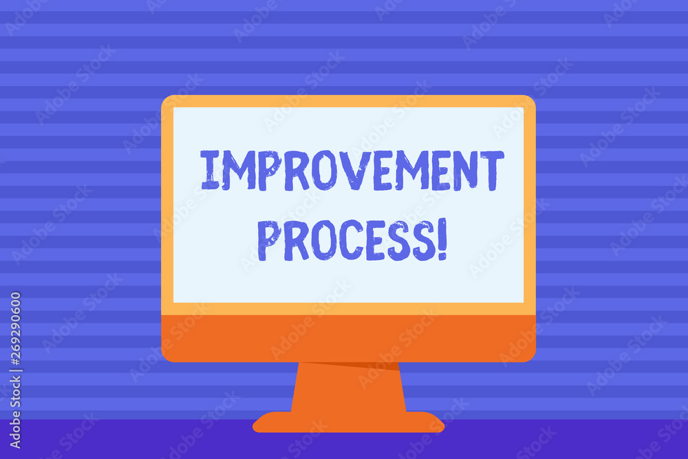 Poster conceptual hand writing showing improvement process. concept meaning ongoing effort to improve produ