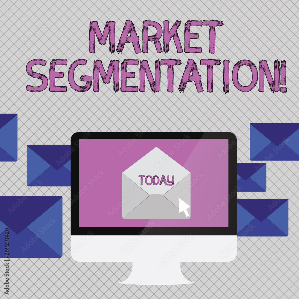 Poster handwriting text writing market segmentation. conceptual photo dividing a market of potential custom