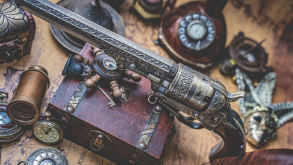 Antique Bronze Gun And Old Collection